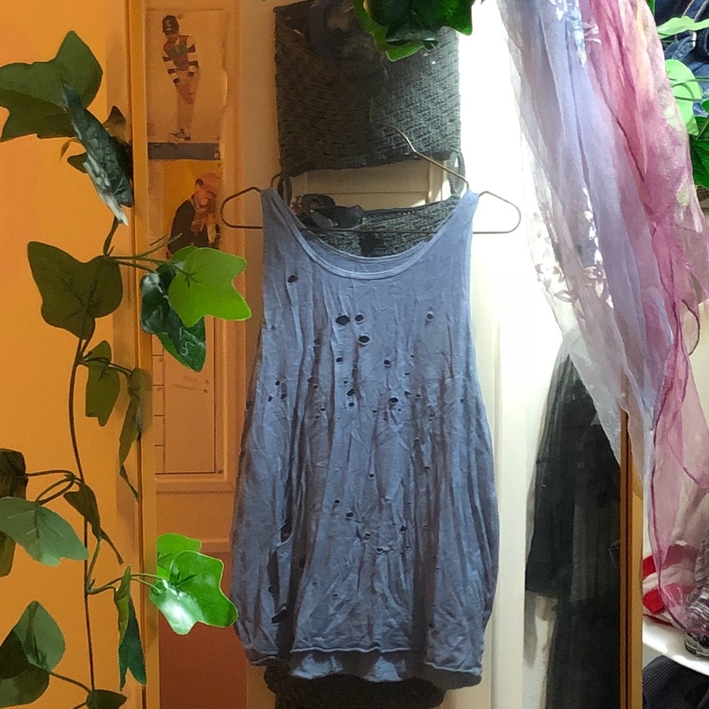 FREE PEOPLE distressed tank top